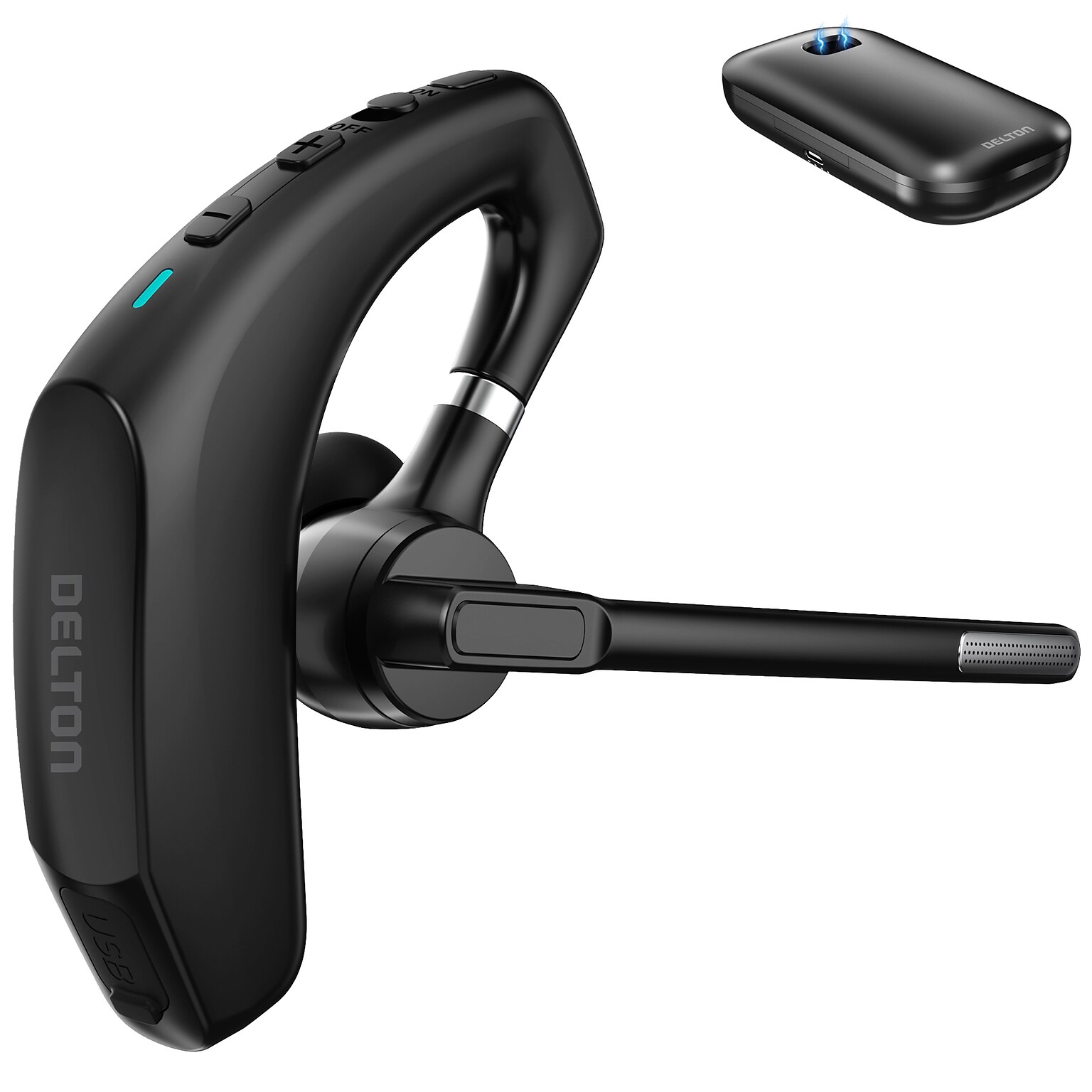 Delton 95X Wireless Noise Canceling MS Team Bluetooth Headset & Charging Case, Black (DHB95X)