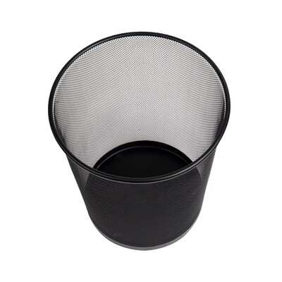 Mind Reader Metal Mesh Trash Can Without Lid, 4.4 Gallon, Black, 2/Pack (2CIRGA-BLK)