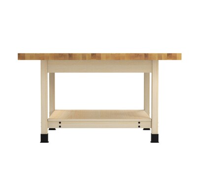 Diversified Woodcrafts Workshop Rectangular Workbench Table, 64" x 54", Light Hardwood (WW4-0V)