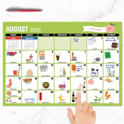 2025-2026 TF Publishing Every Days A Holiday 17 x 12 Academic Monthly Desk Pad Calendar (AY26-8500