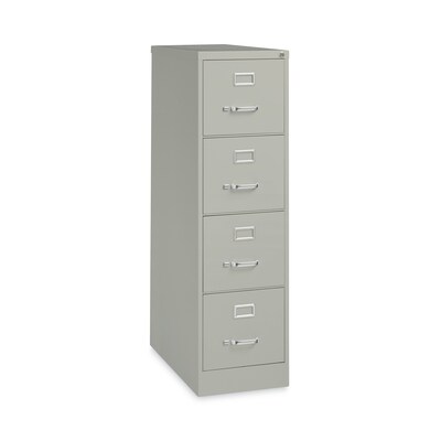 Hirsh Industries® Vertical Letter File Cabinet, 4 Letter-Size File Drawers, Light Gray, 15 x 26.5 x 52