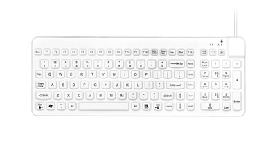 Man & Machine Really Cool Wired Ergonomic Waterproof Keyboard, White (RCLP/B5)