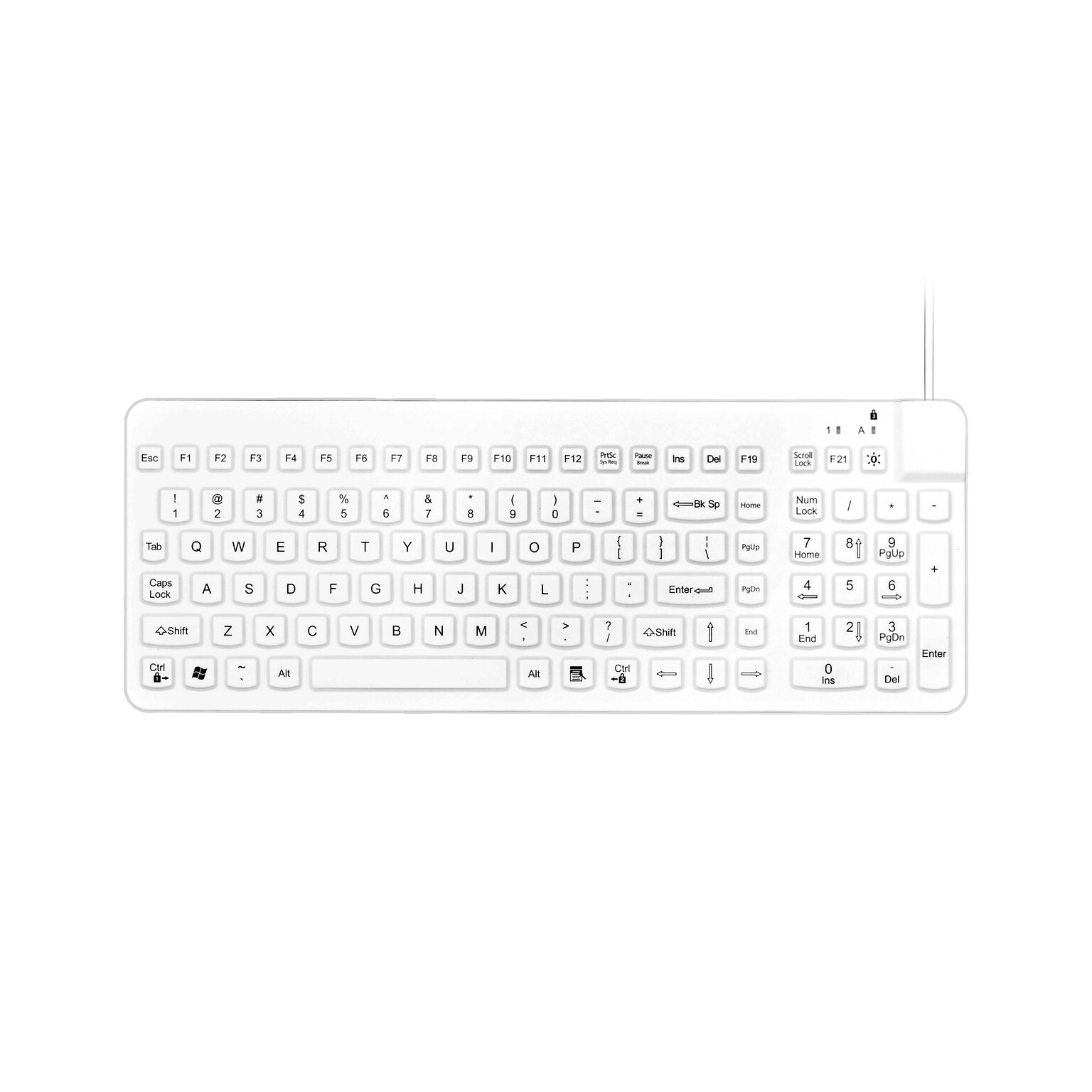 Man & Machine Really Cool Wired Ergonomic Waterproof Keyboard, White (RCLP/B5)