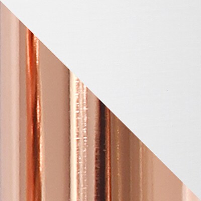 Simple Designs Rose Gold Stick Lamp Fabric Shade, White (LT2040-RGD)