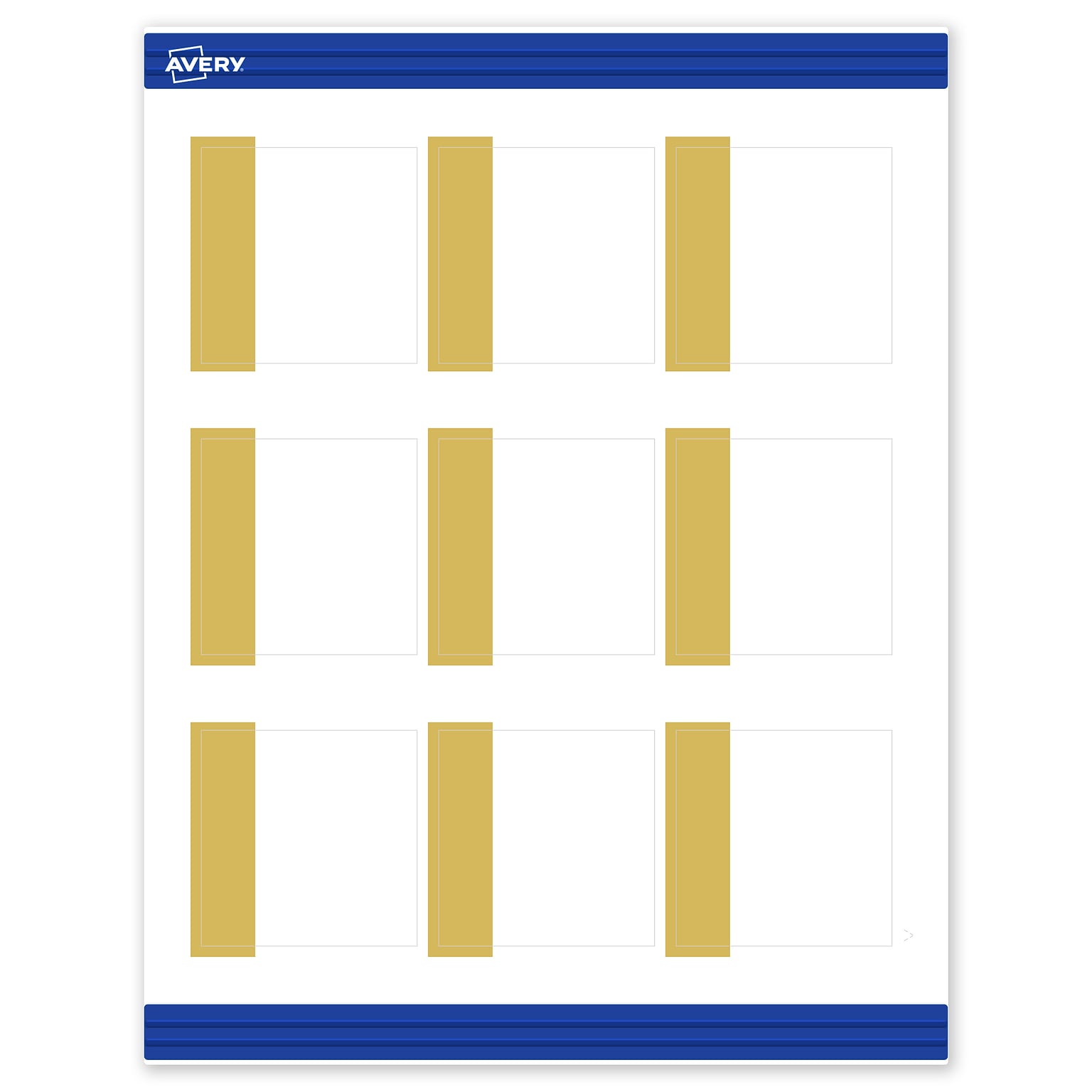 Avery Gold-Dipped Edge Matte Blank Card, White, 90/Pack (S00-DJV)