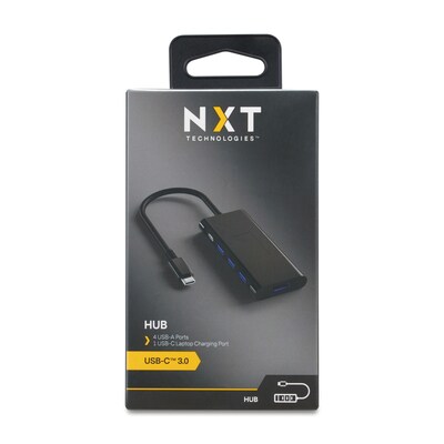 NXT Technologies 4-Port USB-C Hub, Black (NX60398)