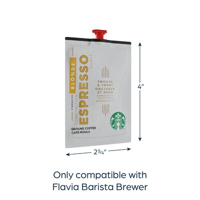 Starbucks Blonde Espresso Coffee Flavia Freshpacks, Espresso Roast, 72/Carton (MDR00219)
