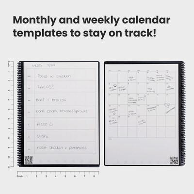 Rocketbook Fusion Reusable Notebook Planner Combo, 8.5" x 11", 42 Sheets, Black (EVRF-L-RC-A-FR)