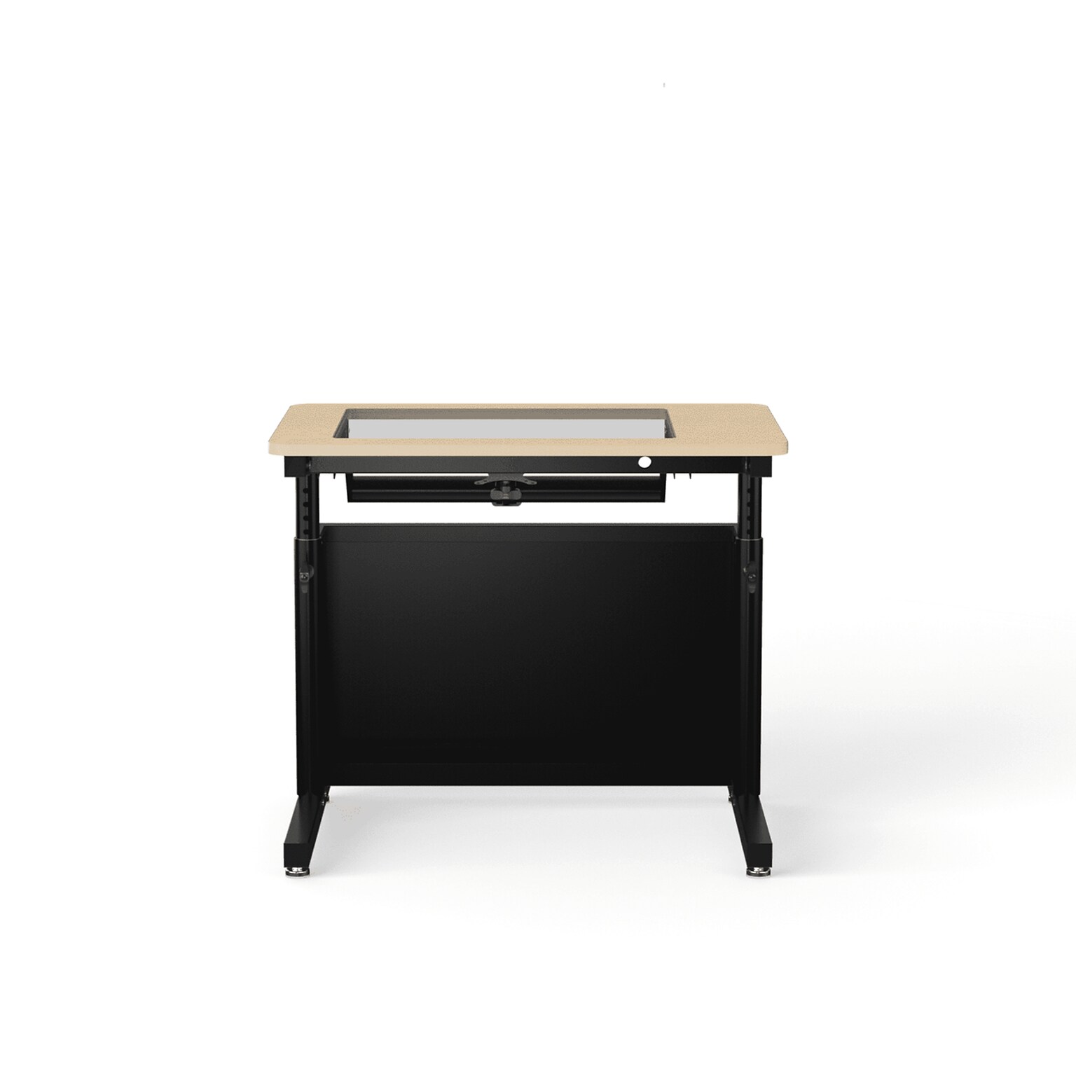 VersaDesk Downview 36W Manual Adjustable Standing Computer Table, Maple/Black (DVT3624-BM)