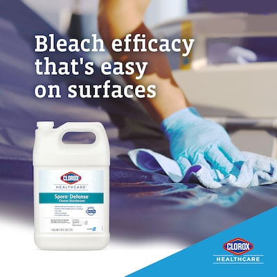 Clorox Healthcare Spore Defense Cleaner Disinfectant, Open System Refill Bottle, 128 Fl Oz, 4/Pack (32409)