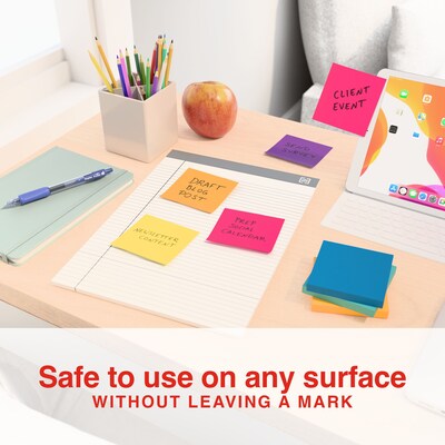 Staples Notes, 3" x 3", Sorbet Collection, 100 Sheet/Pad, 24 Pads/Pack (S-33BO24)