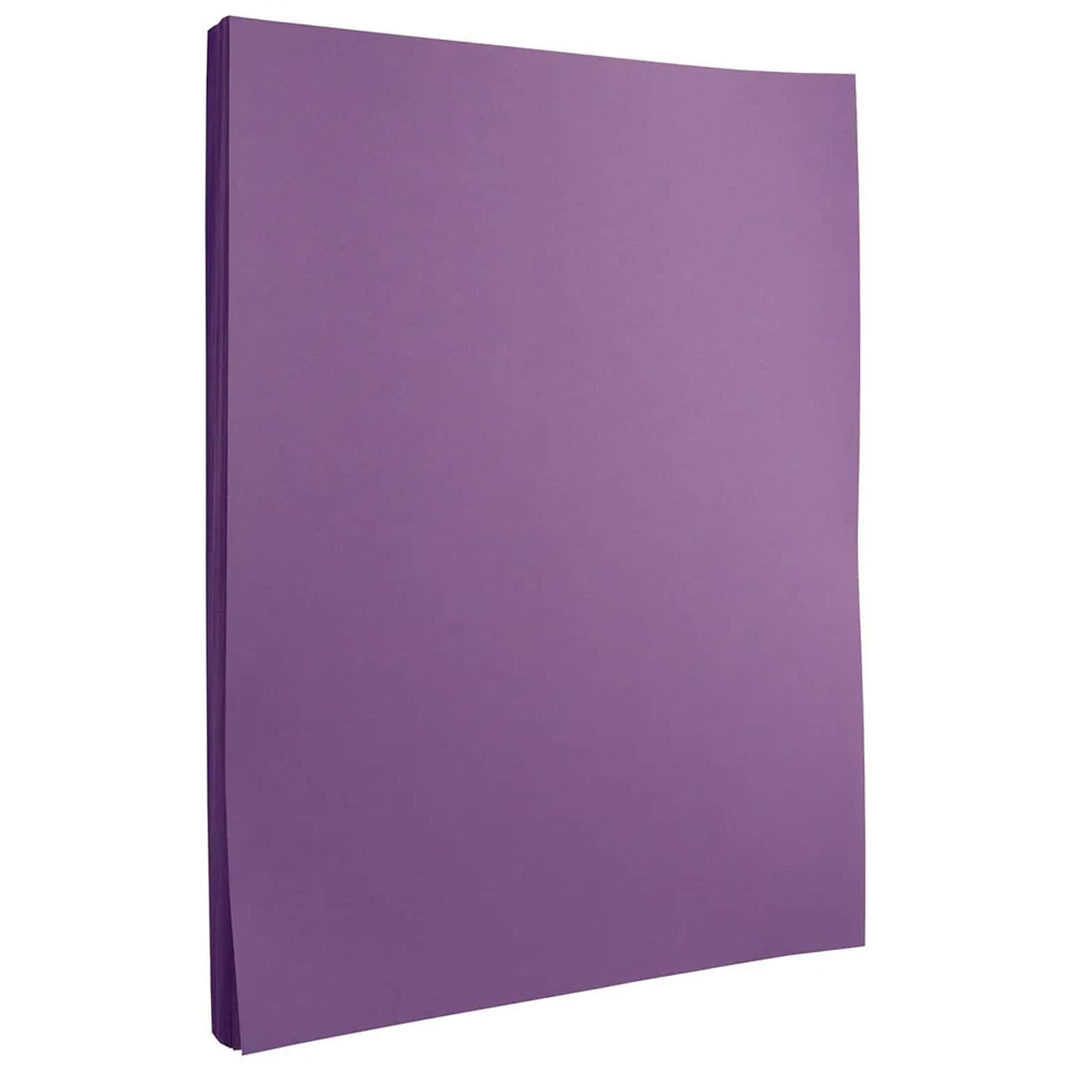 JAM Paper 30% Recycled Smooth Colored Paper, 24 lbs., 8.5 x 11, Violet Purple, 50 Sheets/Pack (102129A)