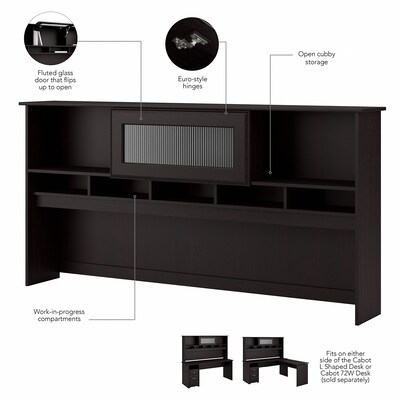 Bush Furniture Cabot 72W Computer Desk with Hutch and Drawers, Espresso Oak (CAB049EPO)