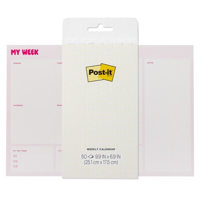Post-it Weekly Calendar Notes, 9.9 x 6.9, 50 Sheet/Pad (SPE-CAL-1)