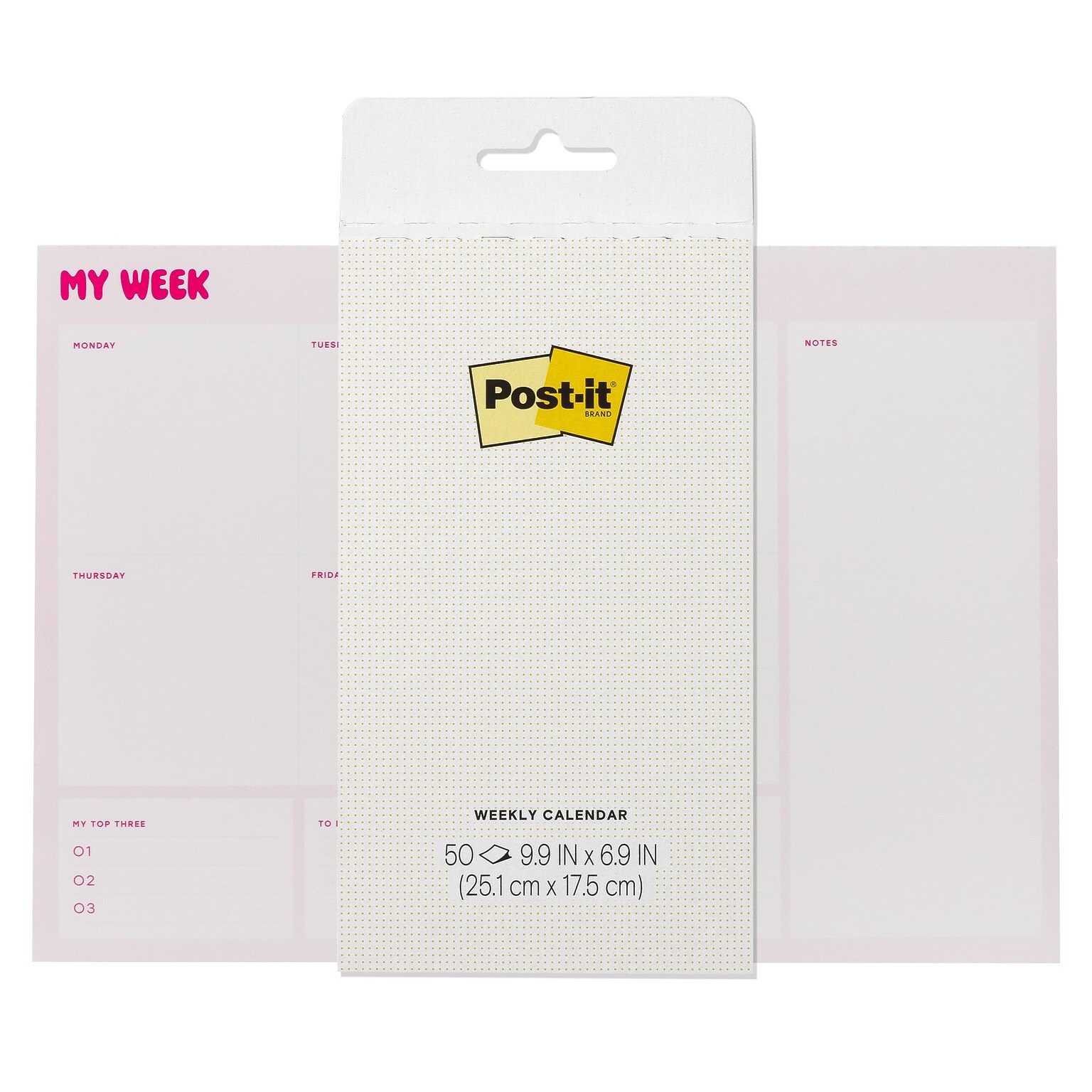 Post-it Weekly Calendar Notes, 9.9 x 6.9, 50 Sheet/Pad (SPE-CAL-1)