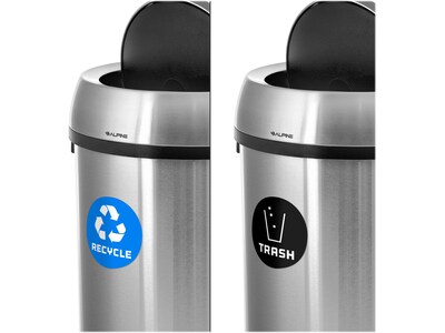Alpine Dual-Stream Trash/Recycling Station, 34-Gallon, Stainless Steel (ALP470-65L-1-R-T)