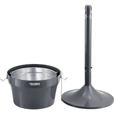 Global Industrial Steel Outdoor Ashtray, 4-1/2 Gallon, Gray (641447GY)
