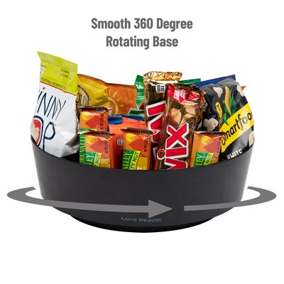 Mind Reader Plastic 4-Compartment Snack Carousel Organizer Snack Tray, Black (LAZSNACK-BLK)