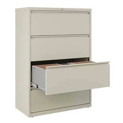 Quill Brand® Commercial 4 File Drawers Lateral File Cabinet, Locking, Putty/Beige, Letter/Legal, 36"W (20056D)