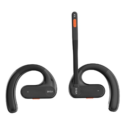 EKSAtelecom S30 Bluetooth Open-Ear Air-Conduction Headset with Microphone, True Wireless with Charging Case, Black (T-QM01-01)