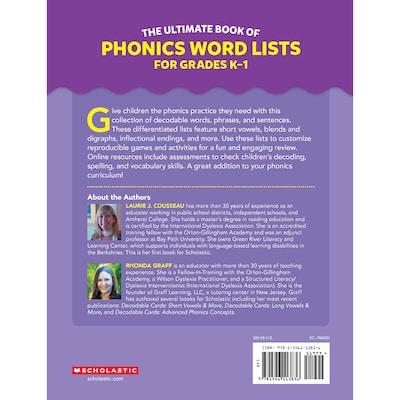 Scholastic Teaching Solutions The Ultimate Book of Phonics Word Lists: Grades K-1 (SC-9781546113836)