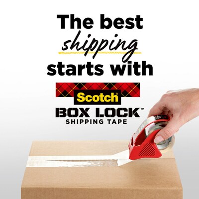 Scotch Box Lock 1.88" Packing Tape Dispenser, Clear, 6/Pack (1956)
