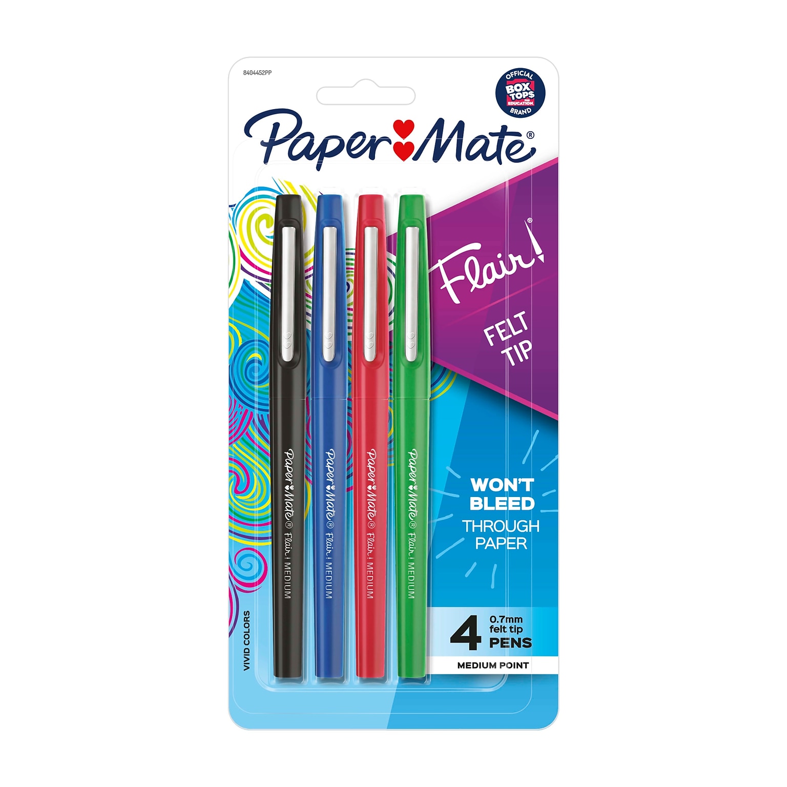Paper Mate Flair Felt Pen, Medium Point, 0.7mm, Assorted Ink, 4 Pack (84044)