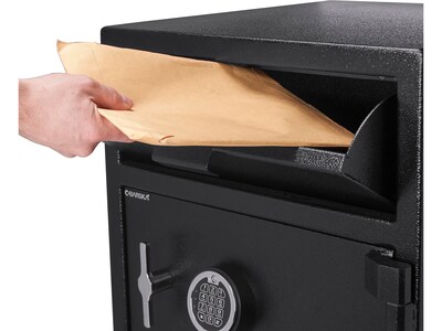 Barska Dual-Compartment Steel Depository Safe with Keypad Lock, 1.6/2 cu. ft., Black (AX13312)