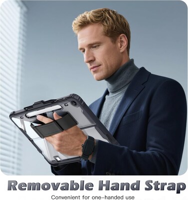 SaharaCase Raider Series Heavy Duty Case with Hand Strap for Microsoft Surface Pro 12", Shoulder Strap, Crystal Clear (TB00482)