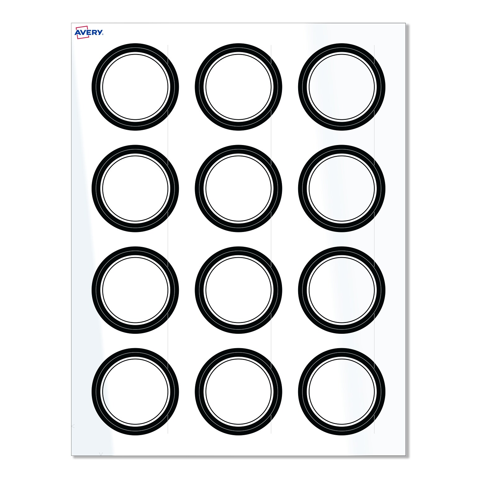 Avery Laser/Inkjet Circle Multipurpose Labels, 2 Dia., White, 120/Pack (S00-D2B)