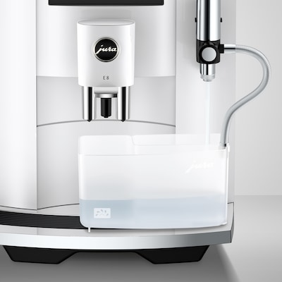 JURA E8 2-Cups Coffee & Espresso Machine Combination, Piano White (15683)