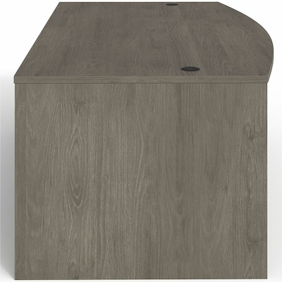 Lorell Prominence 2.0 72" W Bowfront Right-Pedestal Desk, Gray Elm Surface (LLRPD4272RSPGE)