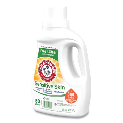 Arm & Hammer™ HE Liquid Laundry Detergent, Unscented, 50 Loads, 50 oz., 8/Carton (CDC3320050026)