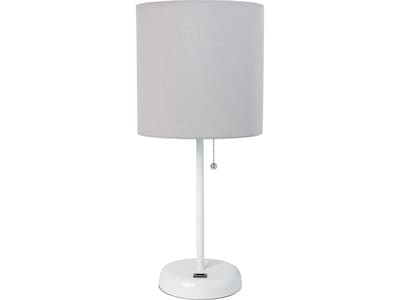 Creekwood Home Oslo LED Table Lamp, White/Gray (CWT-2011-GO)