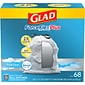 Glad ForceFlexPlus Tall 13 Gallon Fresh Clean Kitchen Drawstring Trash Bags, Grey, 68/Box (78535)