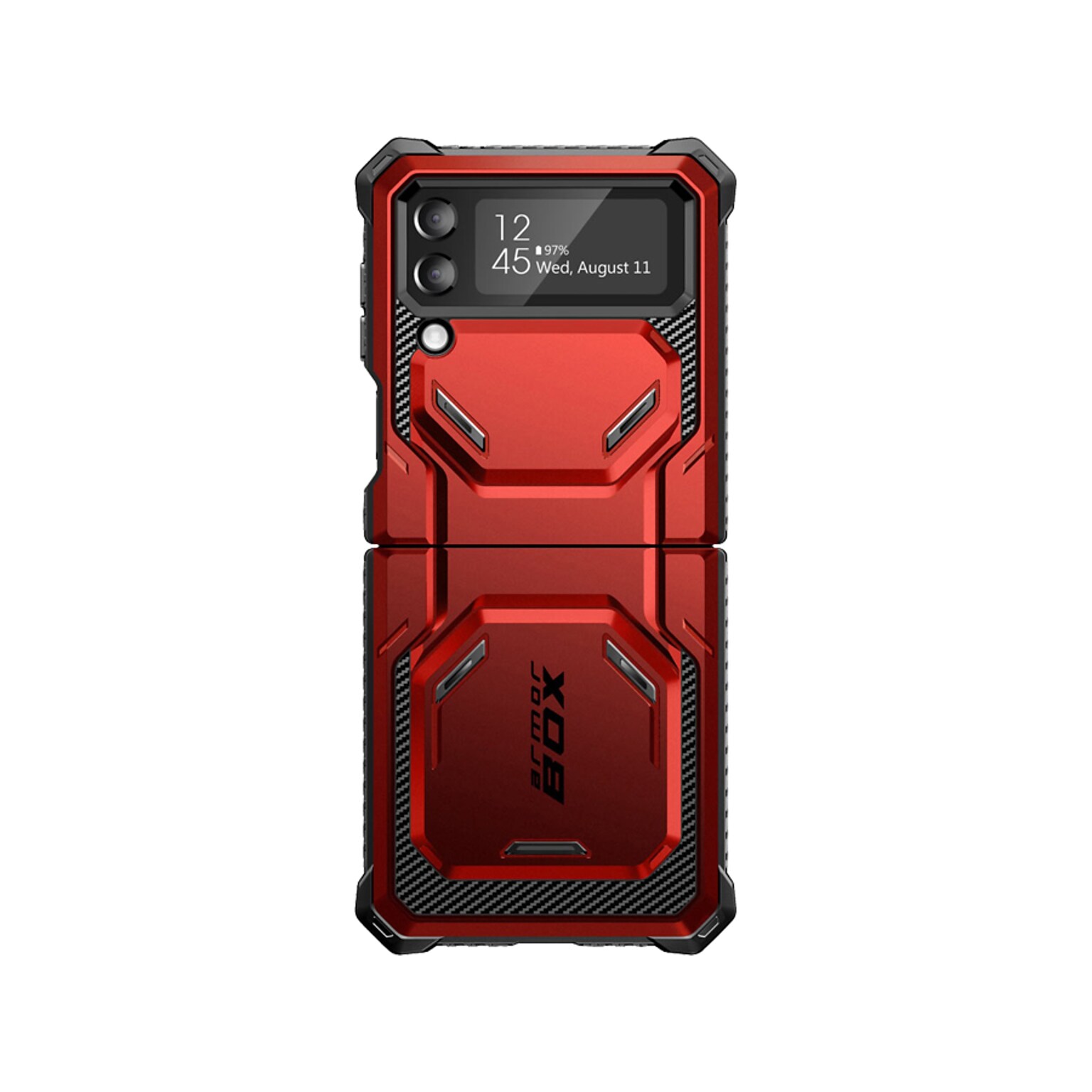 i-Blason Armorbox Metallic Red Rugged Case for Samsung Galaxy Z Flip4 (Galaxy2022-ZFlip4-5G-Armorbox-Ruddy)