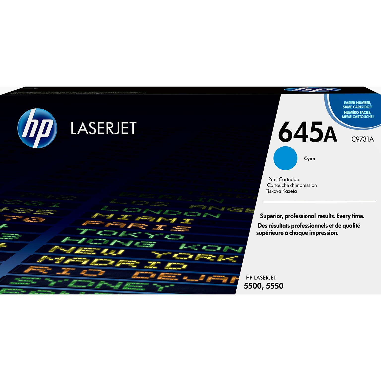 HP 645A Cyan Standard Yield Toner Cartridge, Prints Up to 12,000 Pages (C9731A)