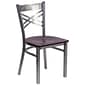 Flash Furniture HERCULES Series Traditional Metal/Wood Restaurant Dining Chair, Clear Coat/Mahogany Wood, 2/Pack (2XU6FOBCLMAHW)