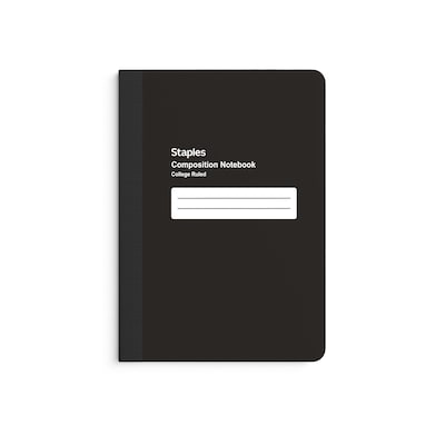 Staples Small Composition Notebook, 5" x 7", College Ruled, 80 Sheets, Black (ST24429)