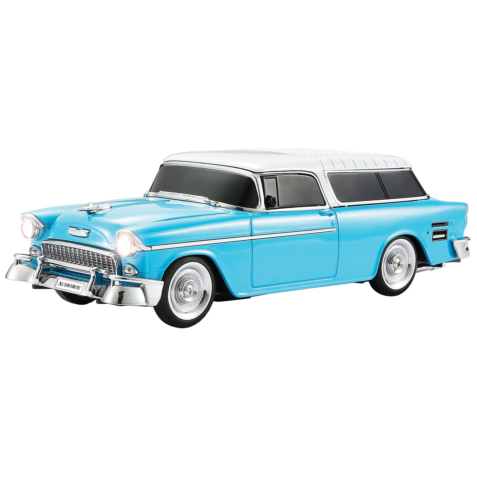 Audiobox Retro Ride Wireless Bluetooth 1955 Replica Car Speaker, Blue (TRK-5500BTBL)