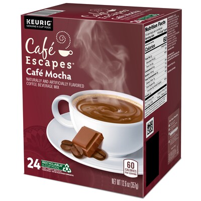 Cafe Escapes Café Mocha, Keurig® K-Cup® Pods, 24/Box (6803)