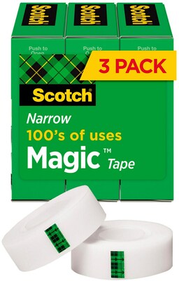 Scotch® Magic™ Invisible Tape, 1/2 x 36 yds., 3 Rolls/Pack (810H3)