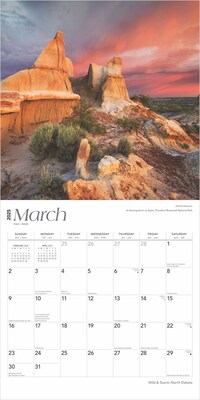 2025 BrownTrout North Dakota Wild & Scenic 12" x 12" Monthly Wall Calendar (9781975475451)