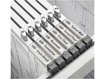 AdirOffice Hanging Clamp Document Holder, 30", Horizontal, Silver Aluminum, 12/Pack (ADI6036--2)