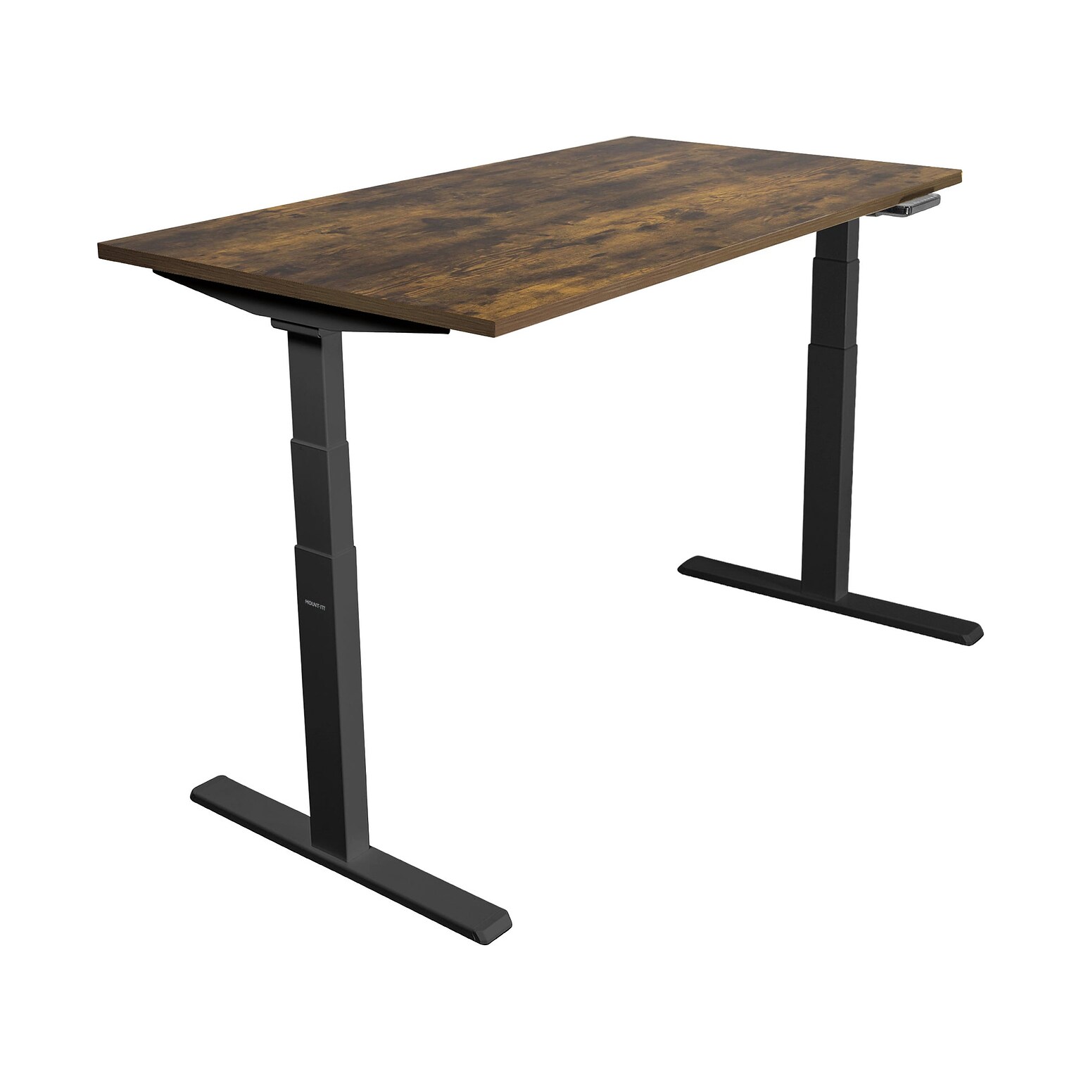 Mount-It! Ultimate 55W Electric Rectangular Adjustable Standing Desk, Oak/Black (MI-18082)