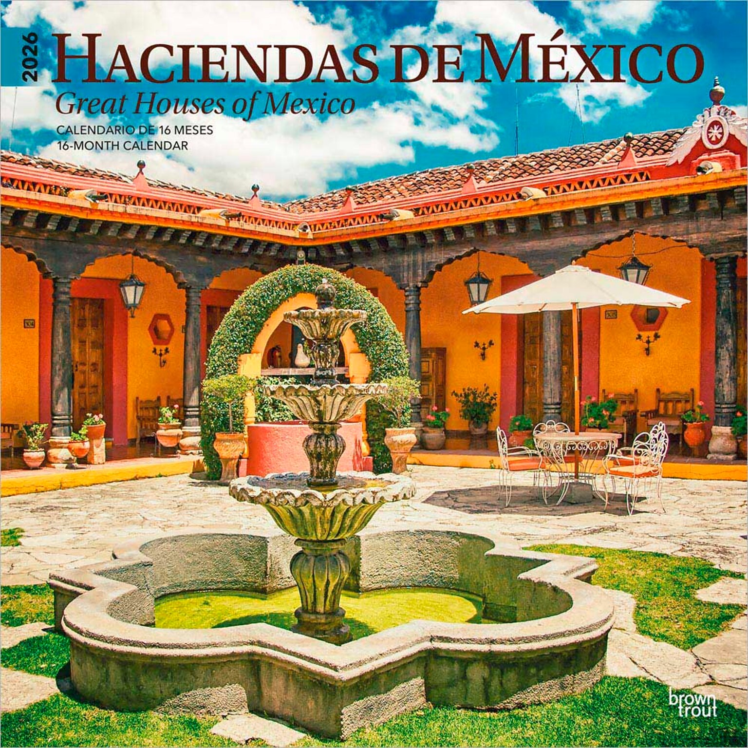 2026 BrownTrout Great Houses of Mexico 12 x 12 Monthly Wall Calendar (9798330703586)