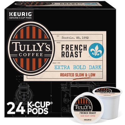 Tullys French Roast Coffee Keurig® K-Cup® Pods, Dark Roast, 24/Box (192619)