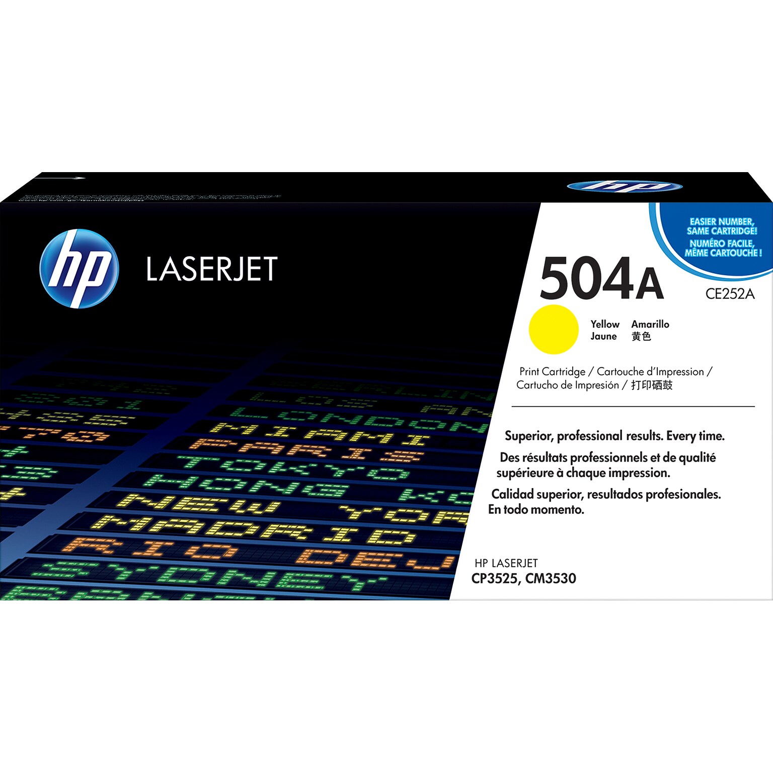 HP 504A Yellow Standard Yield Toner Cartridge, Prints Up to 7,000 Pages (CE252A)