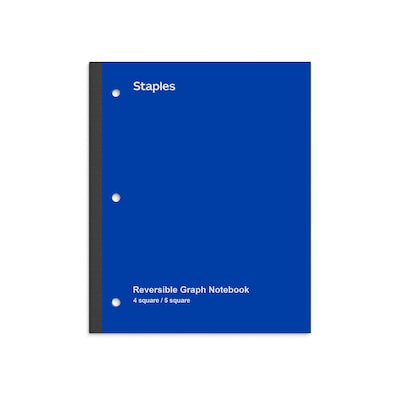 Staples Wireless 1-Subject Notebook, 8.5 x 11, Graph Ruled, 80 Sheets, Blue (ST58382)