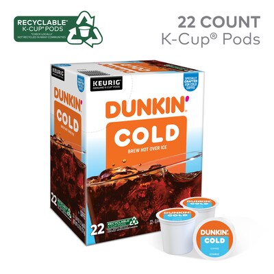 Dunkin' Cold Iced Coffee Keurig® K-Cup® Pods, Medium Dark Roast, 22/Box (5000369251)